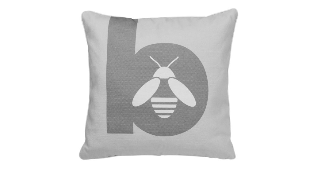 sierkussen applebee vierkant grijs 