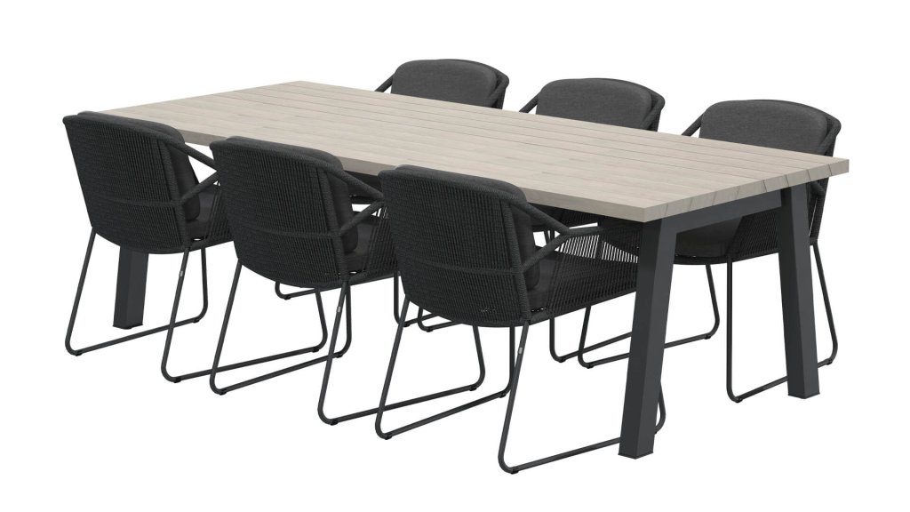 4seasons outdoor accor dining antracite esstischgruppe