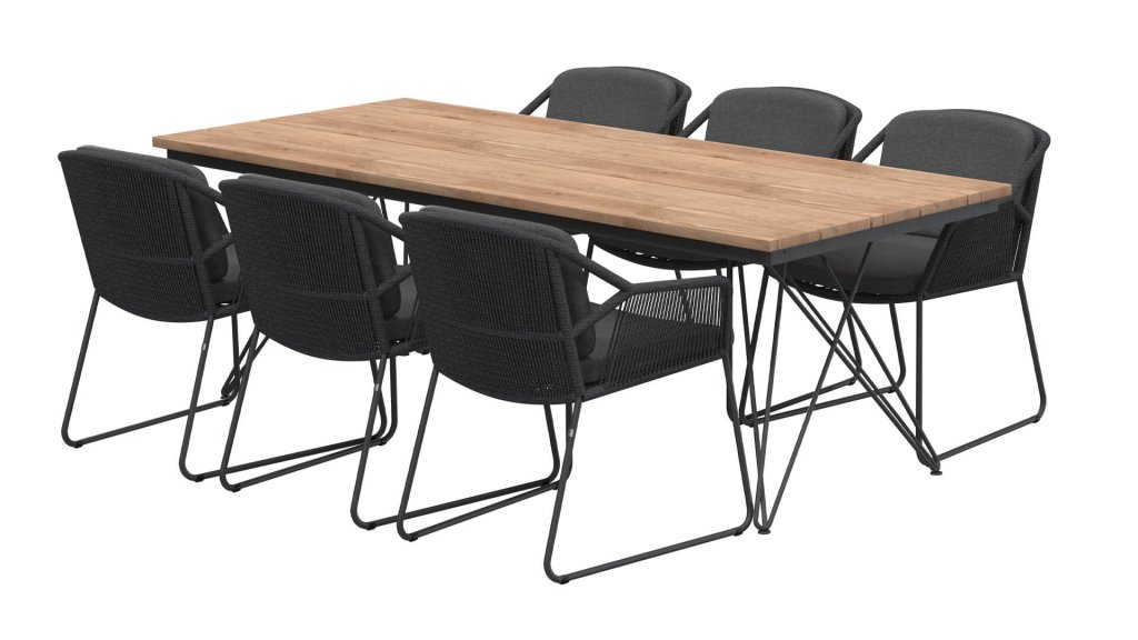 4seasons outdoor accor dining antracite esstischgruppe tampa