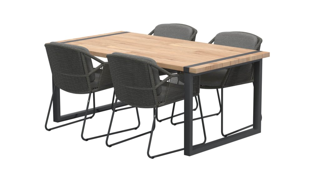 4seaons outdoor accor dining mid grey esstischgruppe