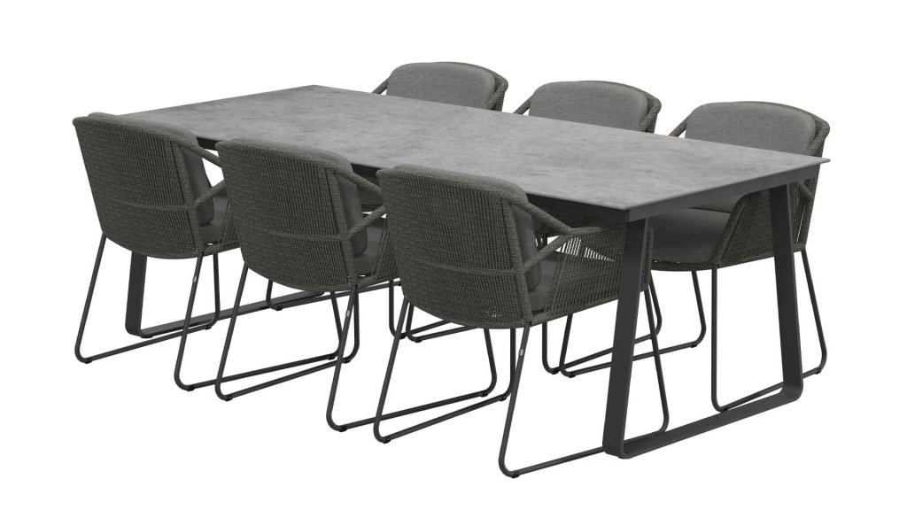 4seaons outdoor accor dining mid grey esstischgruppe