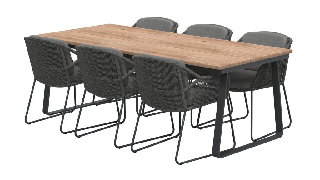 4seaons outdoor accor dining mid grey esstischgrupp