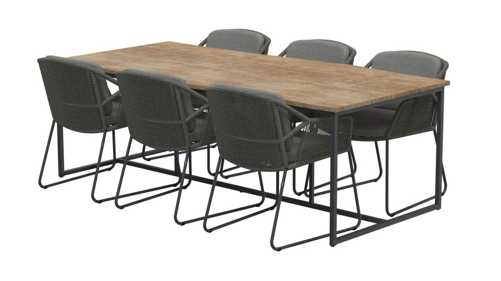 4seaons outdoor accor dining mid grey gartenmobelset