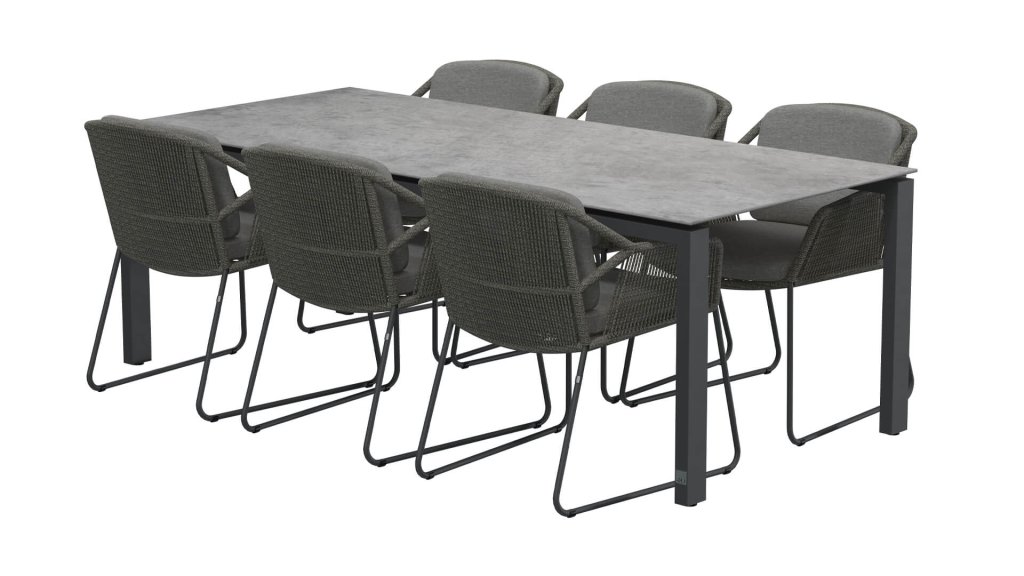 4seaons outdoor accor dining mid grey esstischgruppe