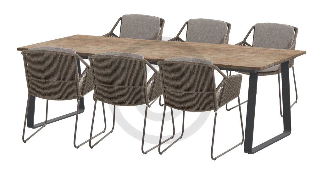 4seaons outdoor accor dining mid grey gartenmobelset