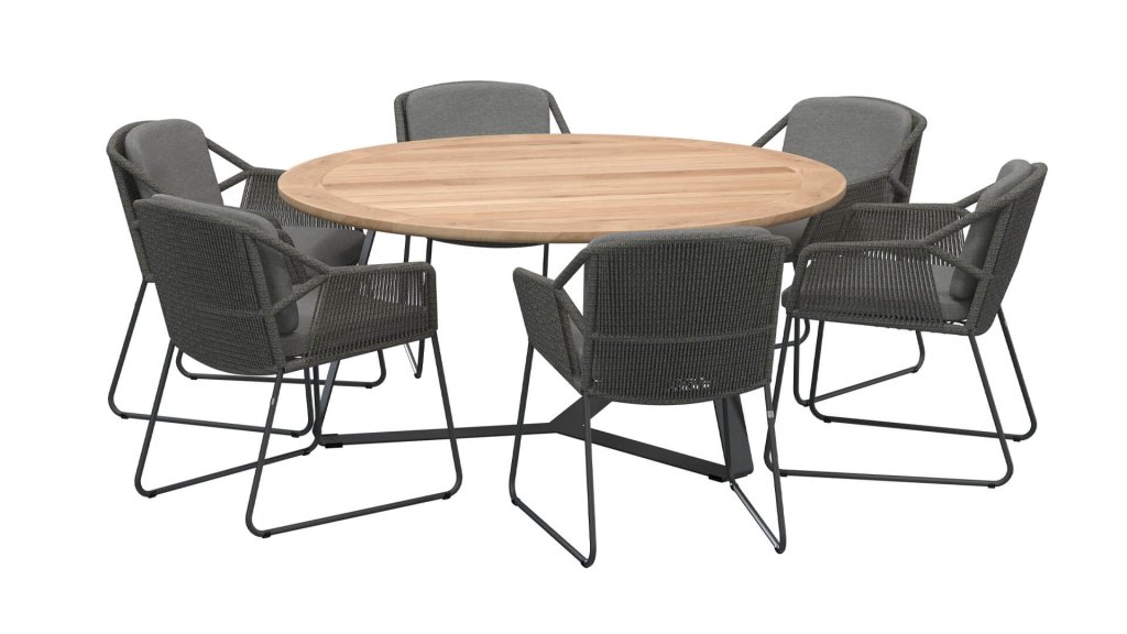 4seaons outdoor accor dining mid grey esstischgruppe