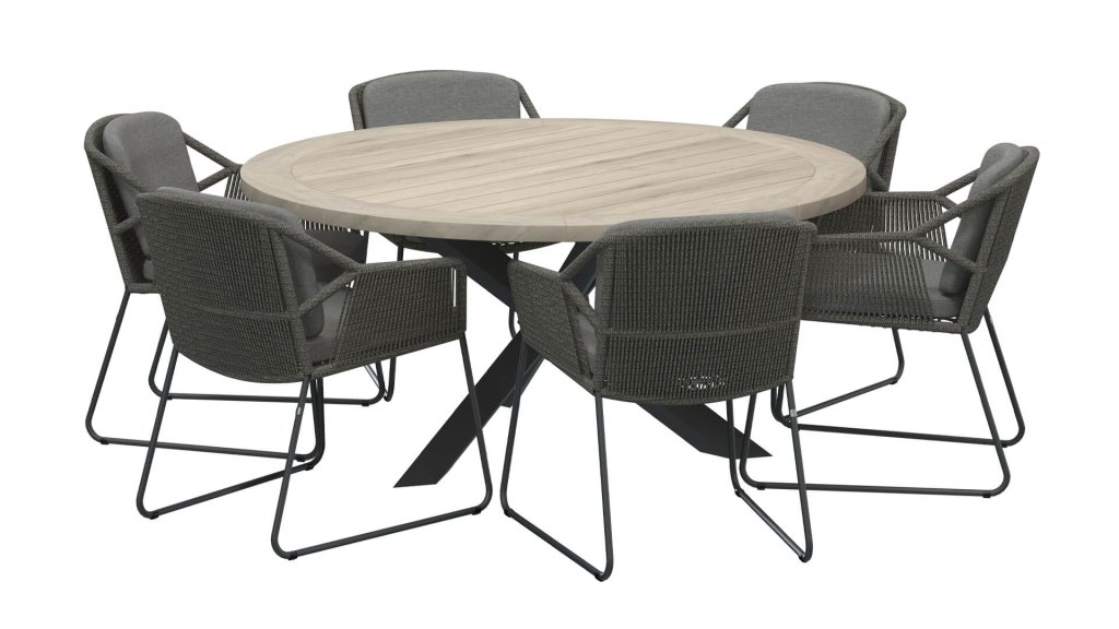 4seaons outdoor accor dining mid grey esstischgruppe