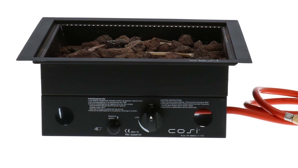 cosi einbaubrenner vierkant rvs zwart