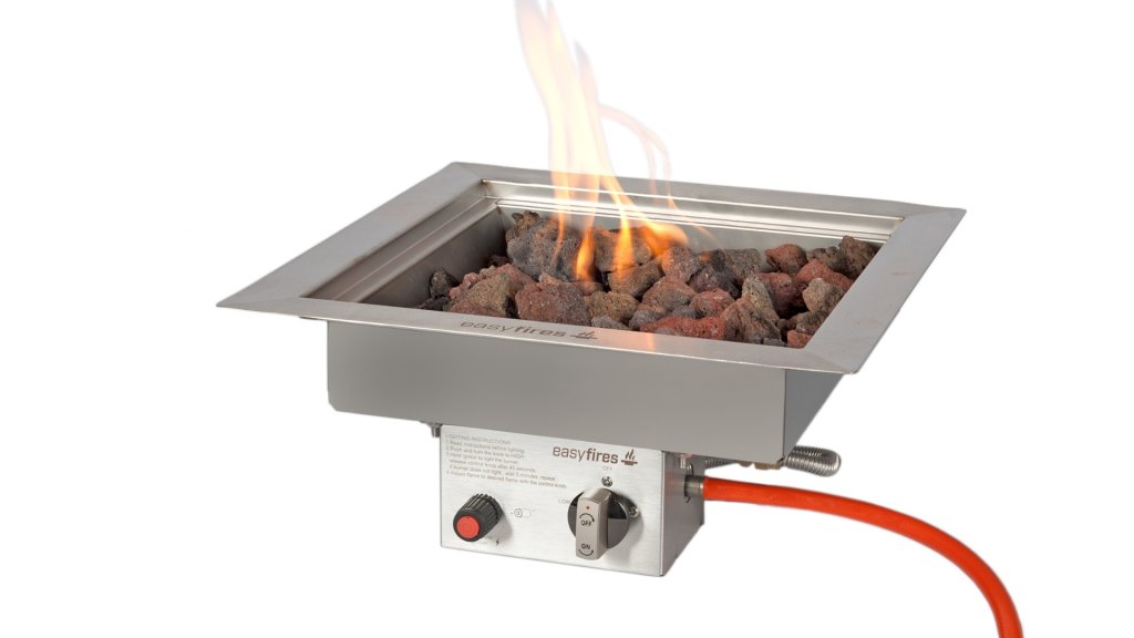Easyfires Einbaubrenner Quadratisch Groß NiRo