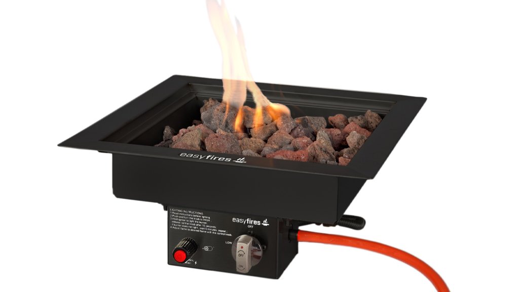 Easyfires Einbaubrenner Quadratisch Groß Schwarz