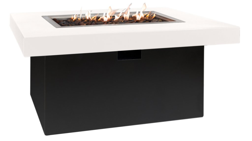 easyfires aluminium vuurtafel milano rechthoek zwart wit