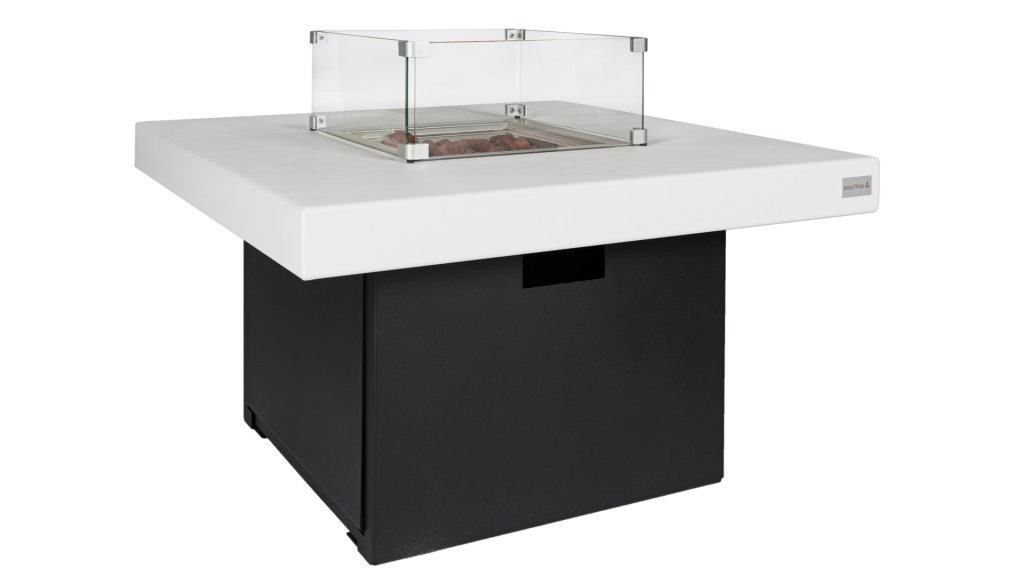 Easyfires Milano Feuertisch Quadratisch Schwarz-Weiß
