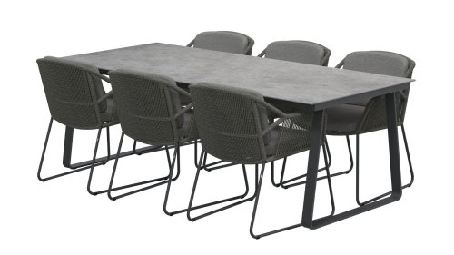 4seaons outdoor accor dining mid grey esstischgruppe