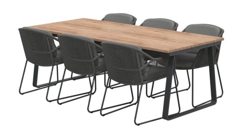 4seaons outdoor accor dining mid grey esstischgrupp