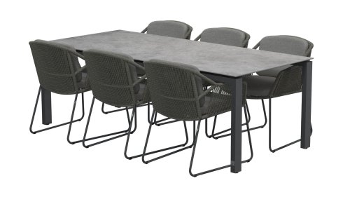 4seaons outdoor accor dining mid grey esstischgruppe