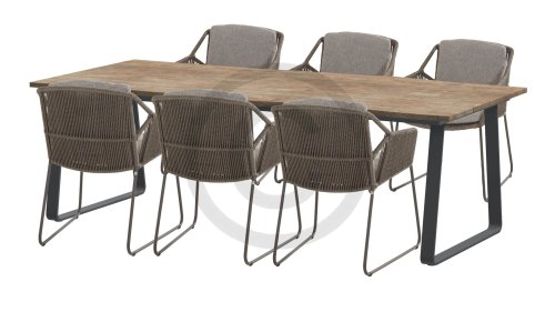 4seaons outdoor accor dining mid grey gartenmobelset