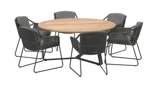 4seaons outdoor accor dining mid grey esstischgruppe