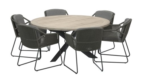 4seaons outdoor accor dining mid grey esstischgruppe
