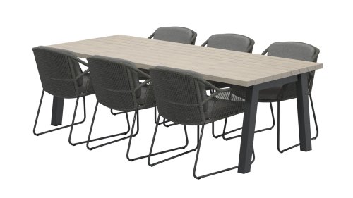 4seaons outdoor accor dining mid grey esstischgruppe