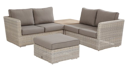 4 seasons outdoor elite loungeset mit kaffeetisch und fusshocker
