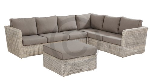 4 seasons outdoor elite loungeset mit mittel modul und fusshocker