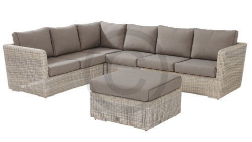 4 seasons outdoor elite loungeset mit mittel modul und fusshocker