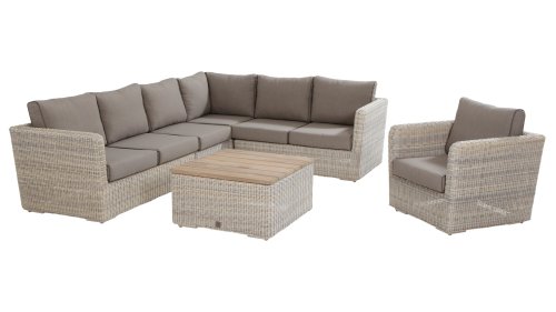 4 seasons outdoor elite loungeset mit kaffeetisch mittel modul und lounge sessel