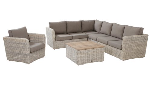 4 seasons outdoor elite loungeset mit kaffeetisch mittel modul und lounge sessel
