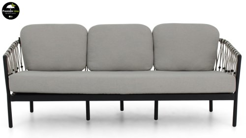 applebee menton loungegruppe black frame silk rope sofa