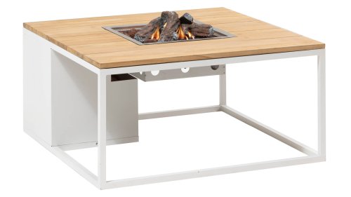 cosifires cosiloft vuurtafel 100cm white teak natural