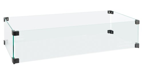 easyfires glasset rechthoek 76x26cm zwarte hoeken