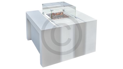 sky vierkant aluminium feuertisch weiss 