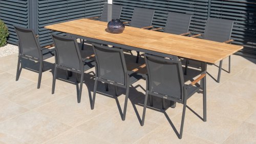 fly Esstischgruppe aluminium dining graphite